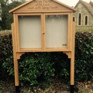 Bespoke wooden notice board by Milland Joinery