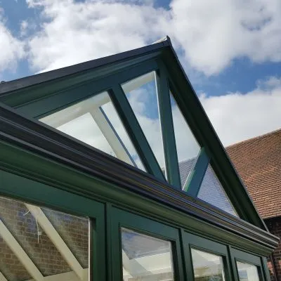 Bespoke wooden conservatory by Milland Joinery