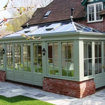 Bespoke wooden Conservatory by Milland Joinery